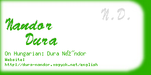 nandor dura business card